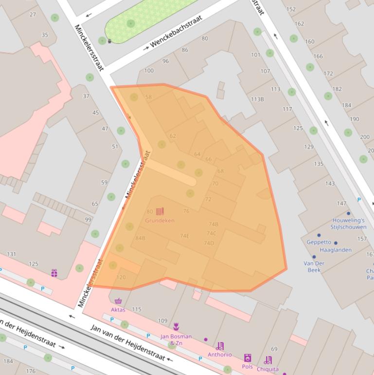 Kaart van postcodegebied 2522CG.