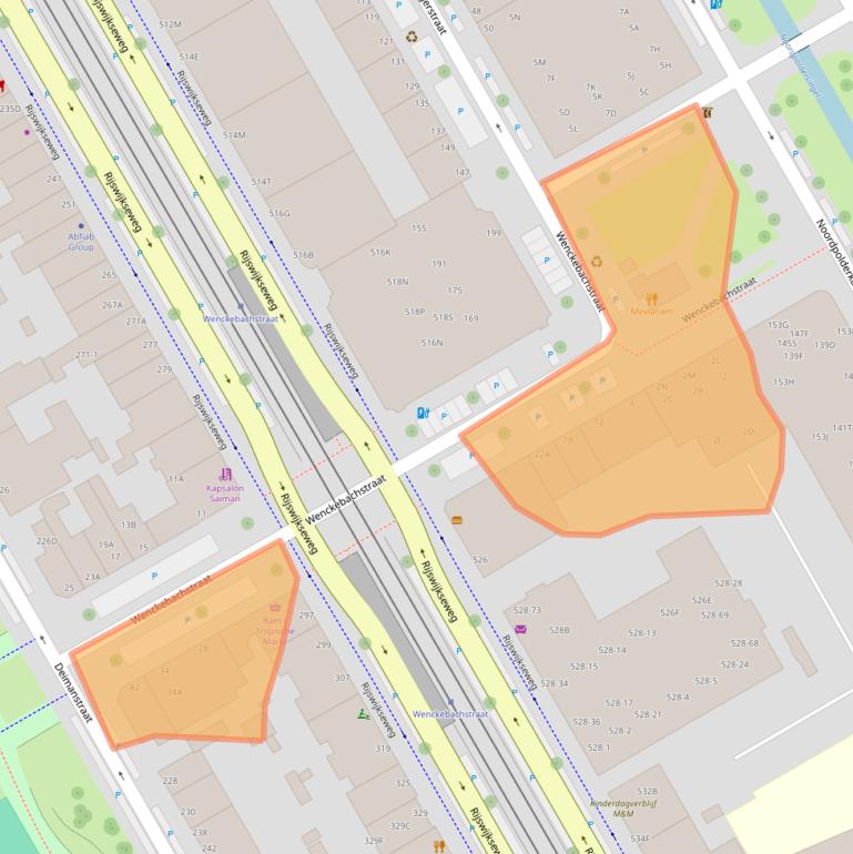 Kaart van postcodegebied 2522CL.