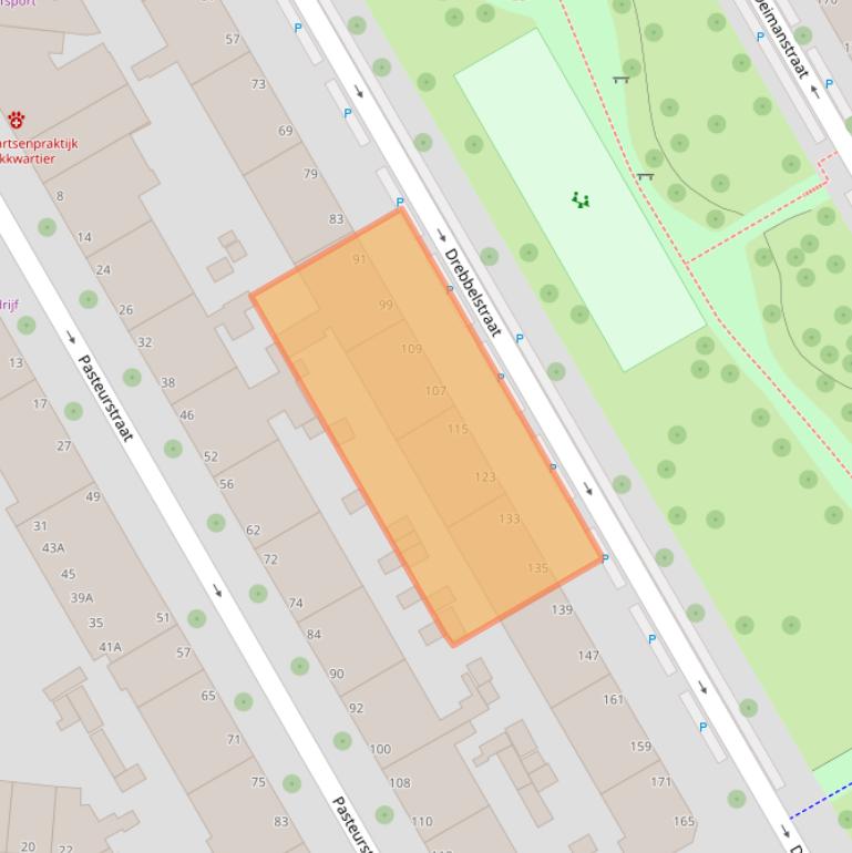 Kaart van postcodegebied 2522CS.