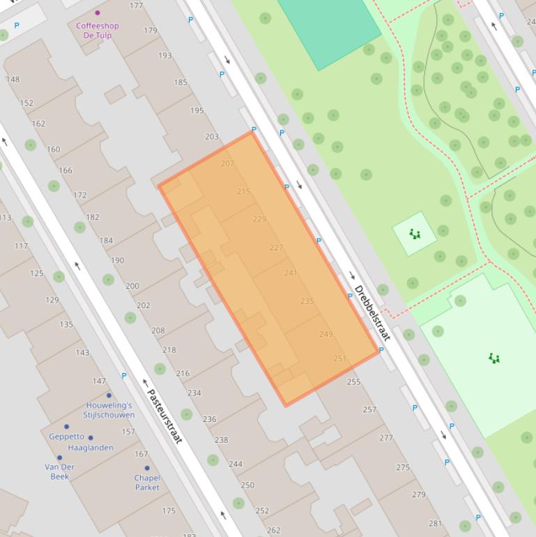 Kaart van postcodegebied 2522DB.