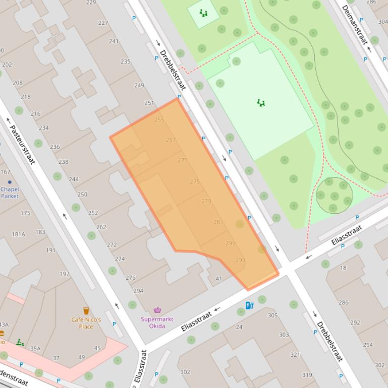 Kaart van postcodegebied 2522DC.