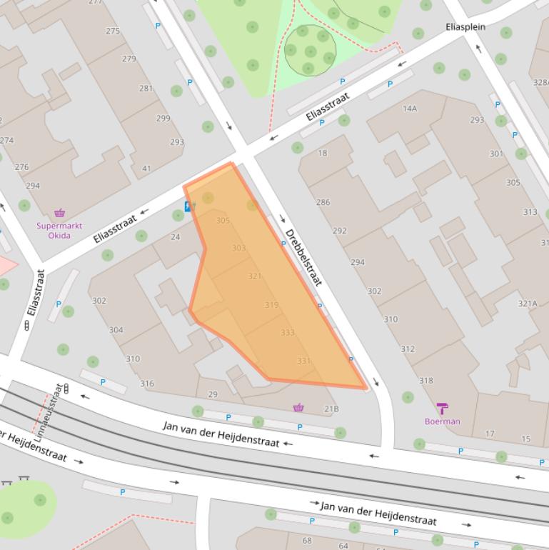 Kaart van postcodegebied 2522DD.