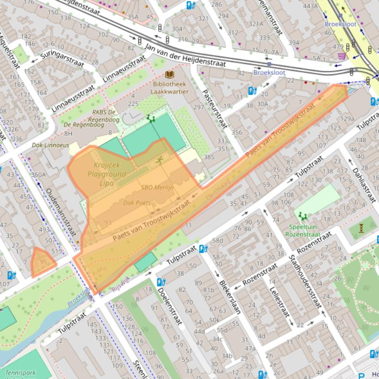 Kaart van postcodegebied 2522DM.