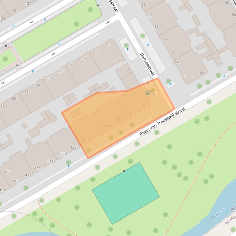 Kaart van postcodegebied 2522DN.