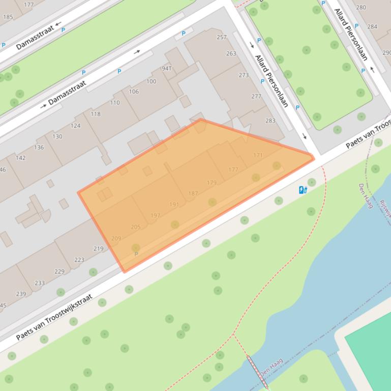 Kaart van postcodegebied 2522DR.