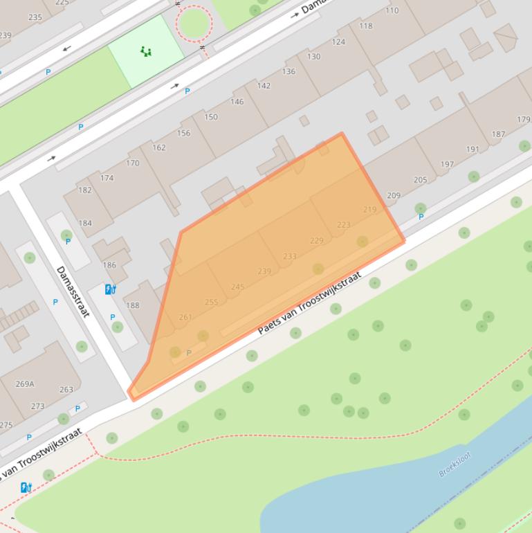 Kaart van postcodegebied 2522DS.