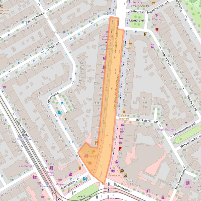 Kaart van postcodegebied 2522EA.