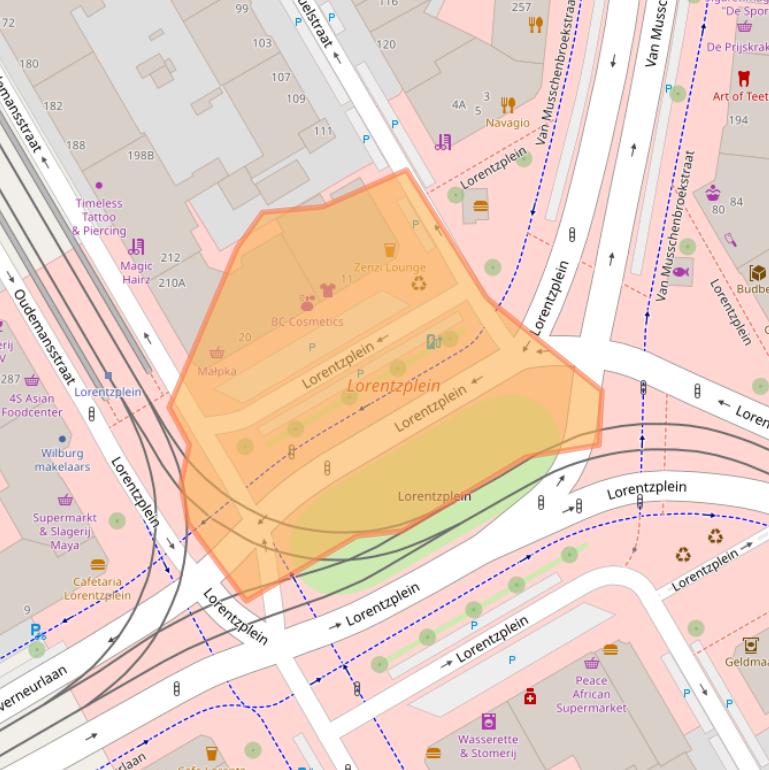 Kaart van postcodegebied 2522EB.