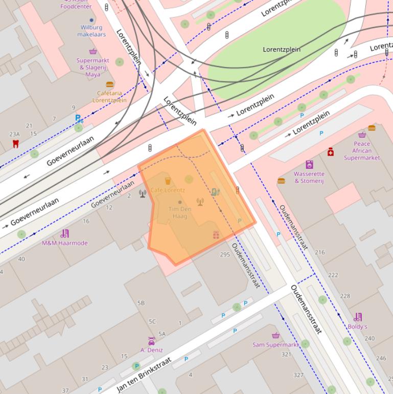 Kaart van postcodegebied 2522ED.