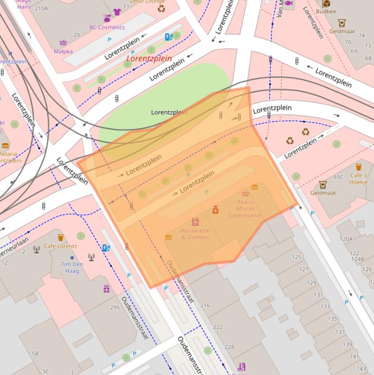 Kaart van postcodegebied 2522EE.