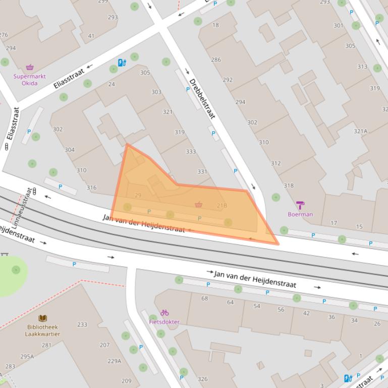 Kaart van postcodegebied 2522EK.