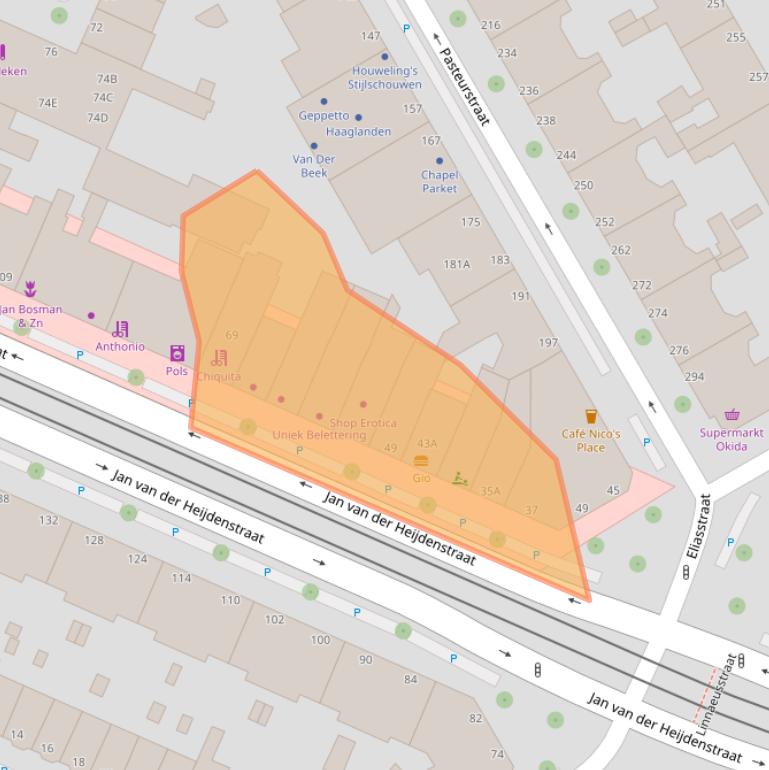 Kaart van postcodegebied 2522EL.