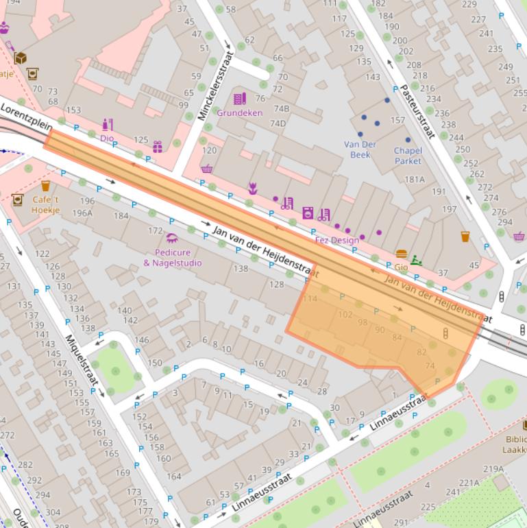 Kaart van postcodegebied 2522ES.
