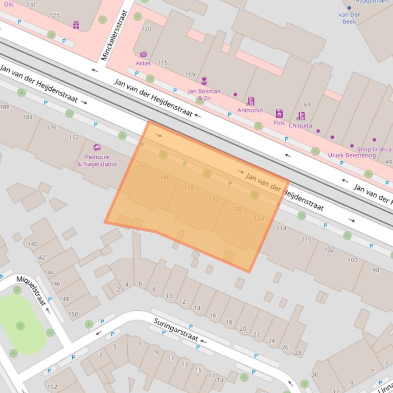 Kaart van postcodegebied 2522ET.