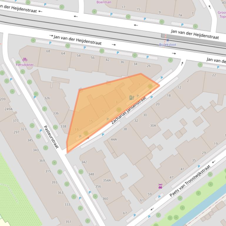 Kaart van postcodegebied 2522EW.