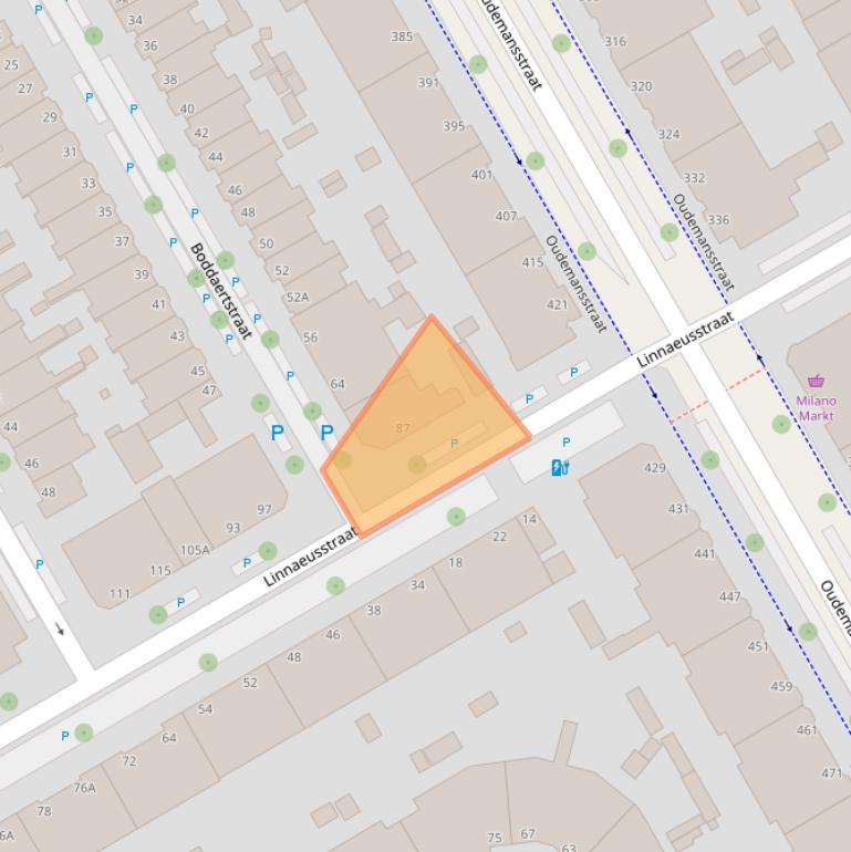 Kaart van postcodegebied 2522GE.