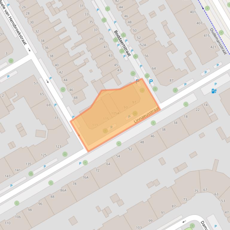 Kaart van postcodegebied 2522GG.