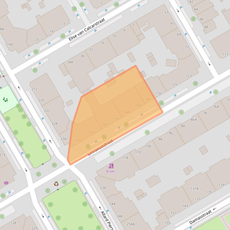 Kaart van postcodegebied 2522GJ.