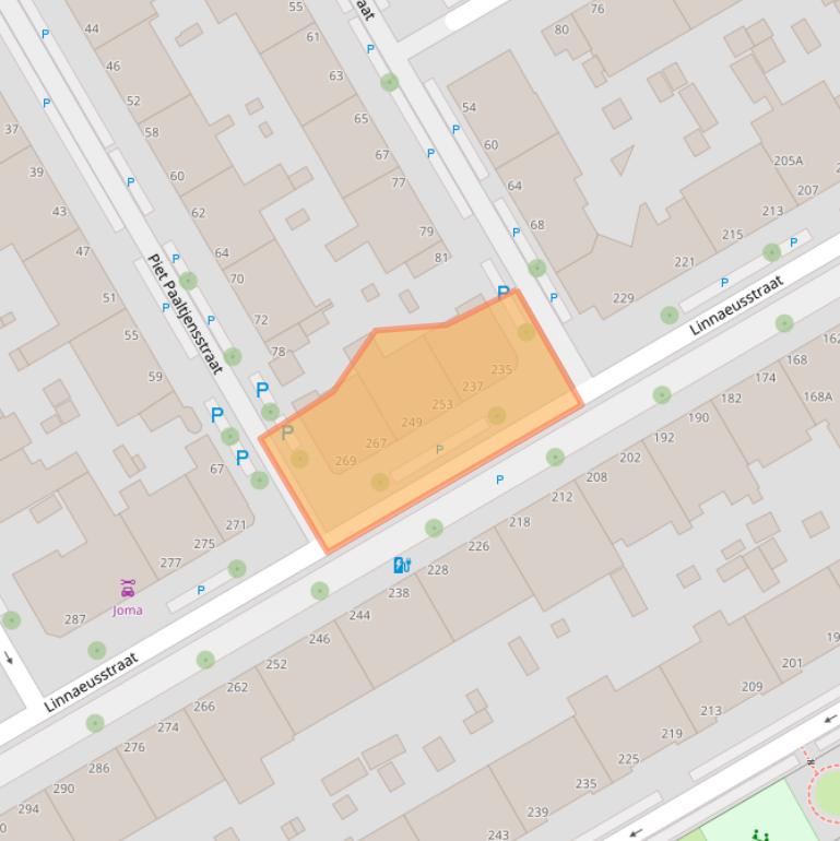 Kaart van postcodegebied 2522GM.