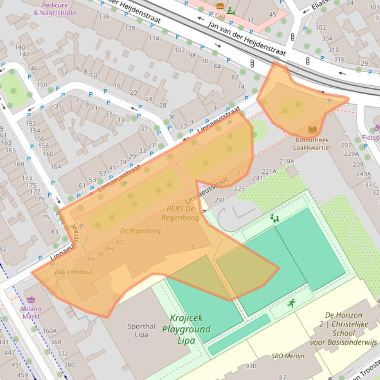 Kaart van postcodegebied 2522GR.