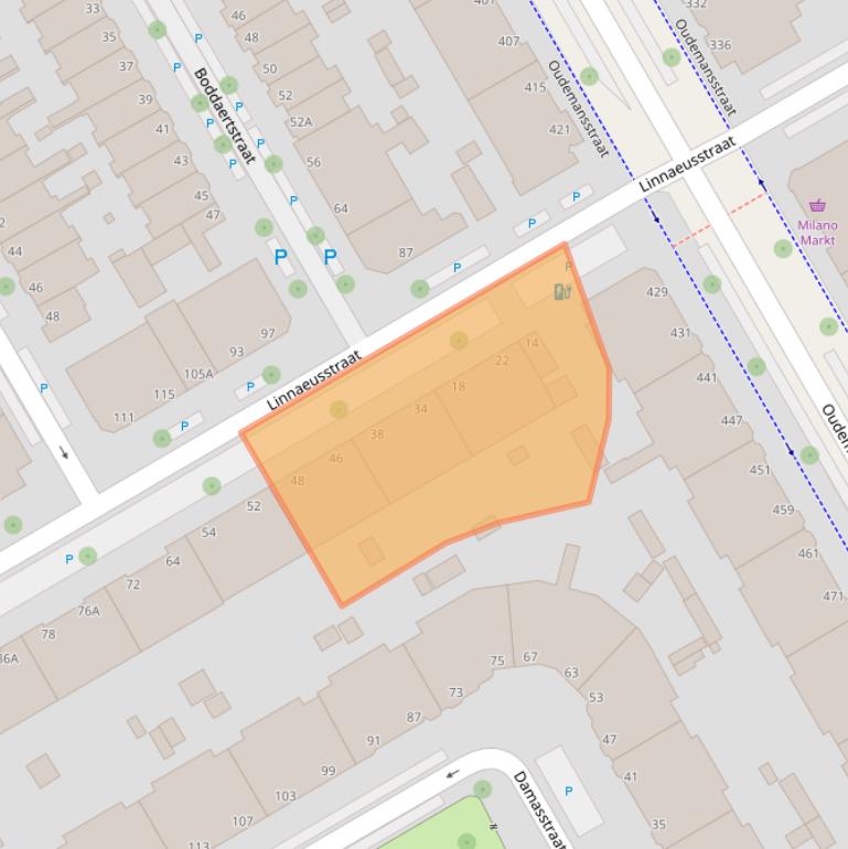 Kaart van postcodegebied 2522GS.