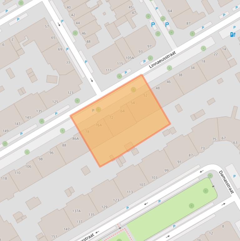 Kaart van postcodegebied 2522GT.