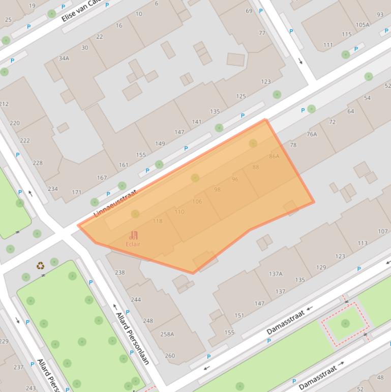 Kaart van postcodegebied 2522GV.