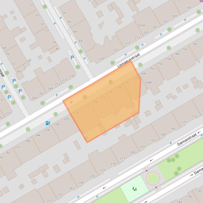 Kaart van postcodegebied 2522GX.