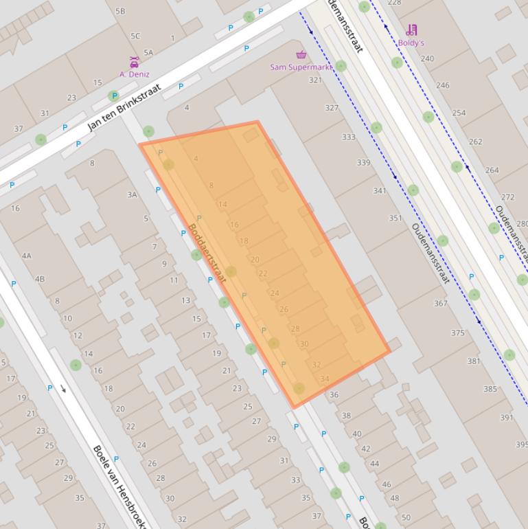 Kaart van postcodegebied 2522HG.