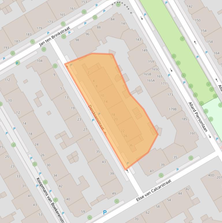 Kaart van postcodegebied 2522HS.