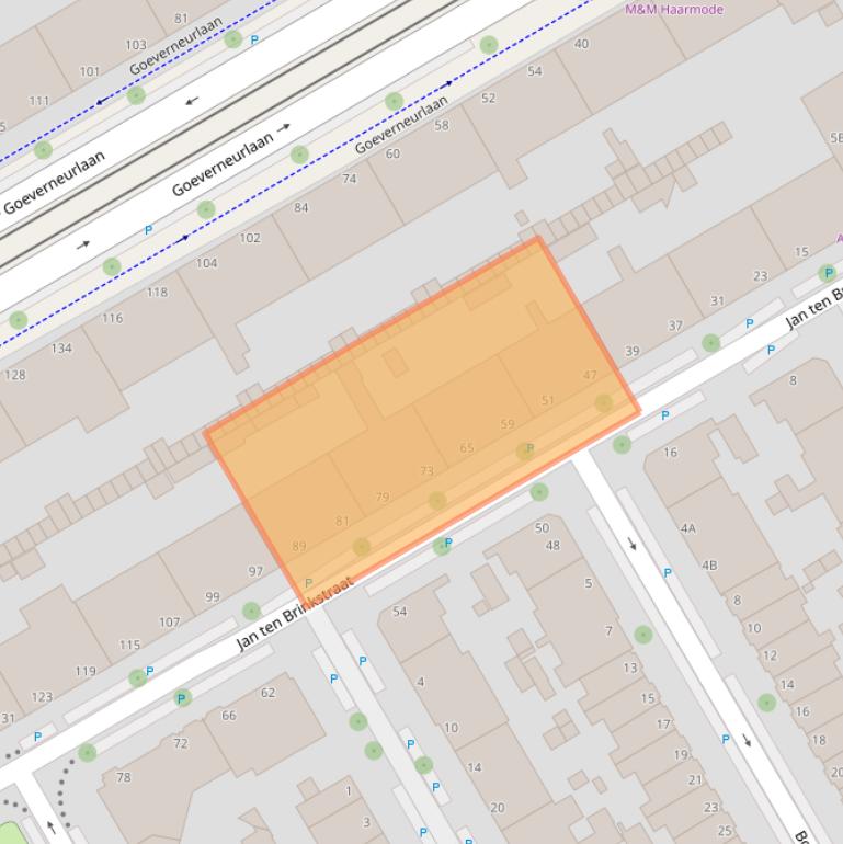 Kaart van postcodegebied 2522HV.