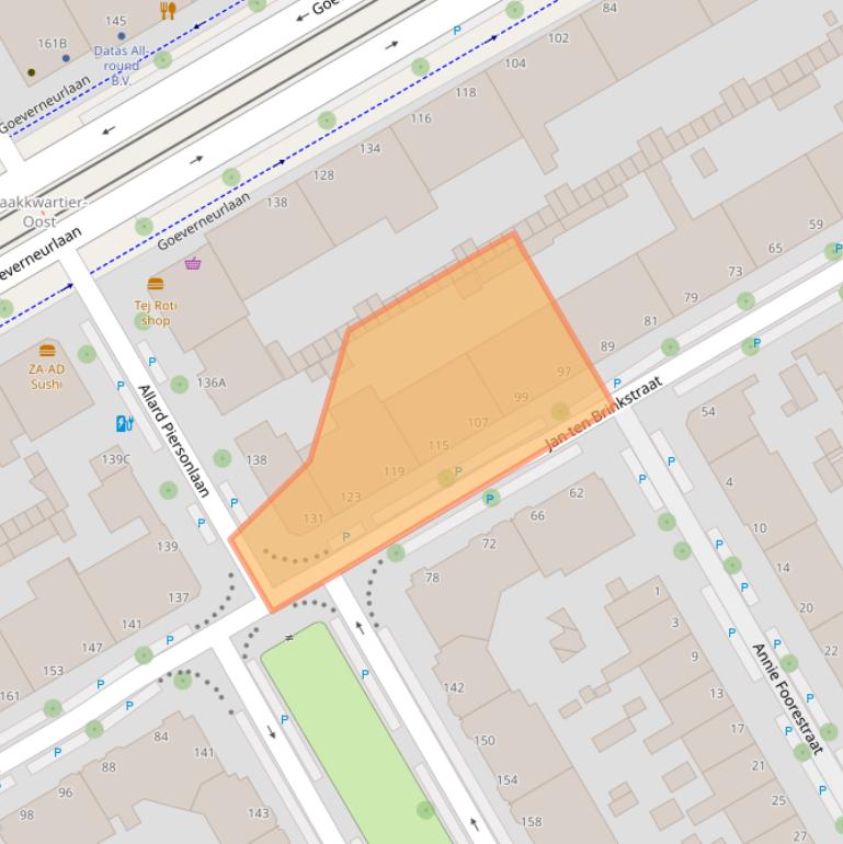 Kaart van postcodegebied 2522HW.