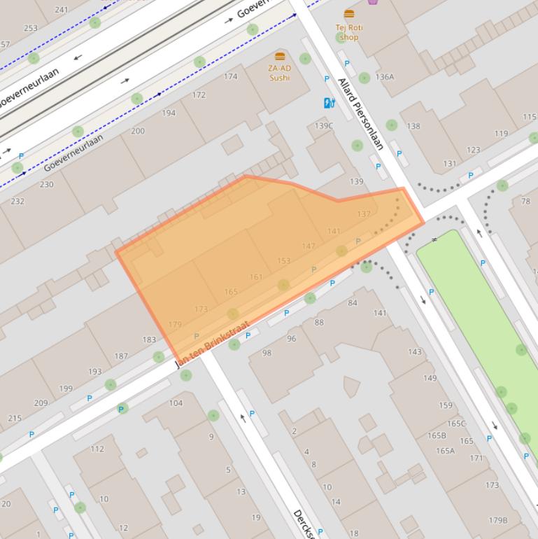 Kaart van postcodegebied 2522HX.