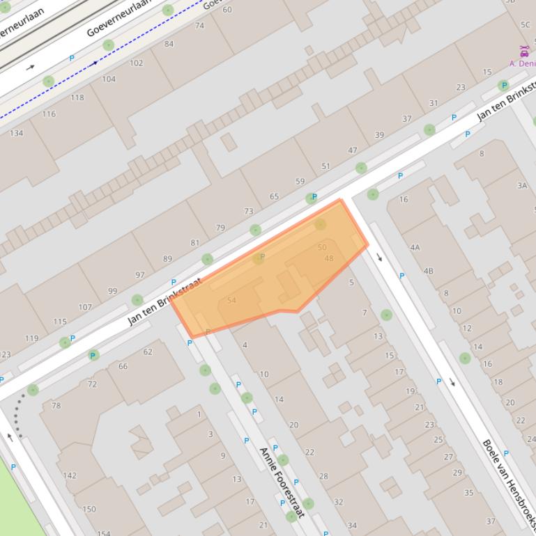 Kaart van postcodegebied 2522JC.