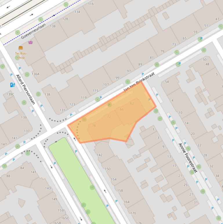 Kaart van postcodegebied 2522JD.