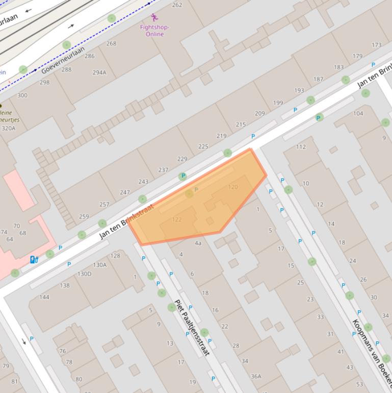 Kaart van postcodegebied 2522JH.