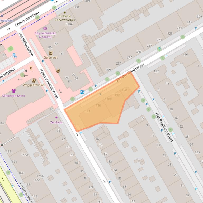 Kaart van postcodegebied 2522JJ.