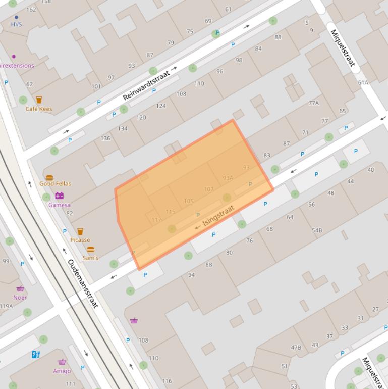 Kaart van postcodegebied 2522JN.