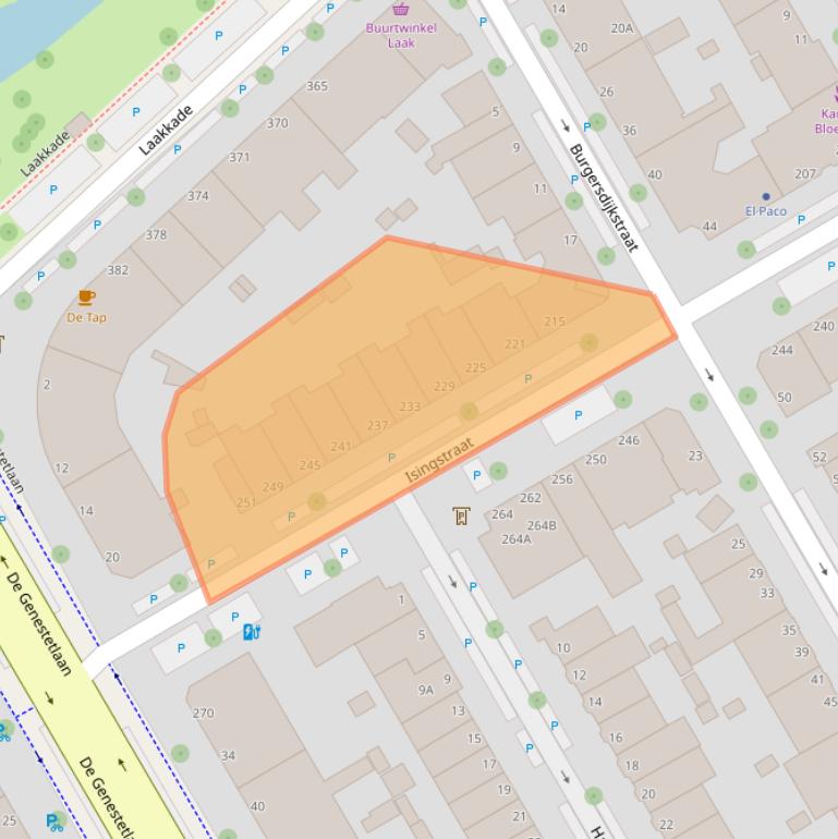 Kaart van postcodegebied 2522JX.