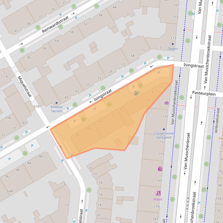 Kaart van postcodegebied 2522JZ.