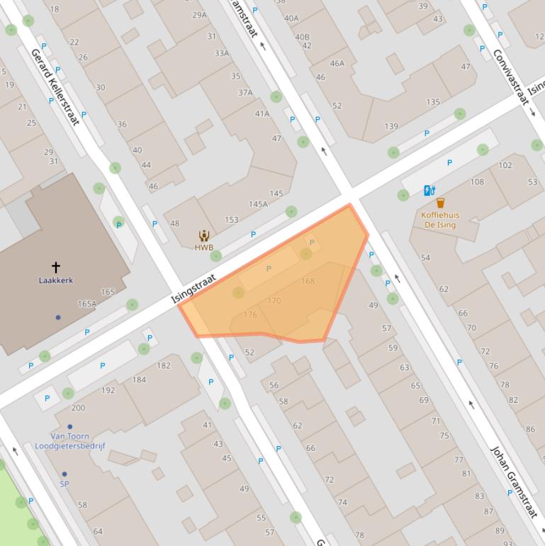 Kaart van postcodegebied 2522KD.