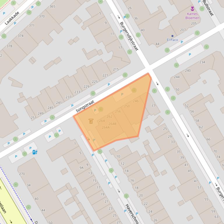 Kaart van postcodegebied 2522KJ.