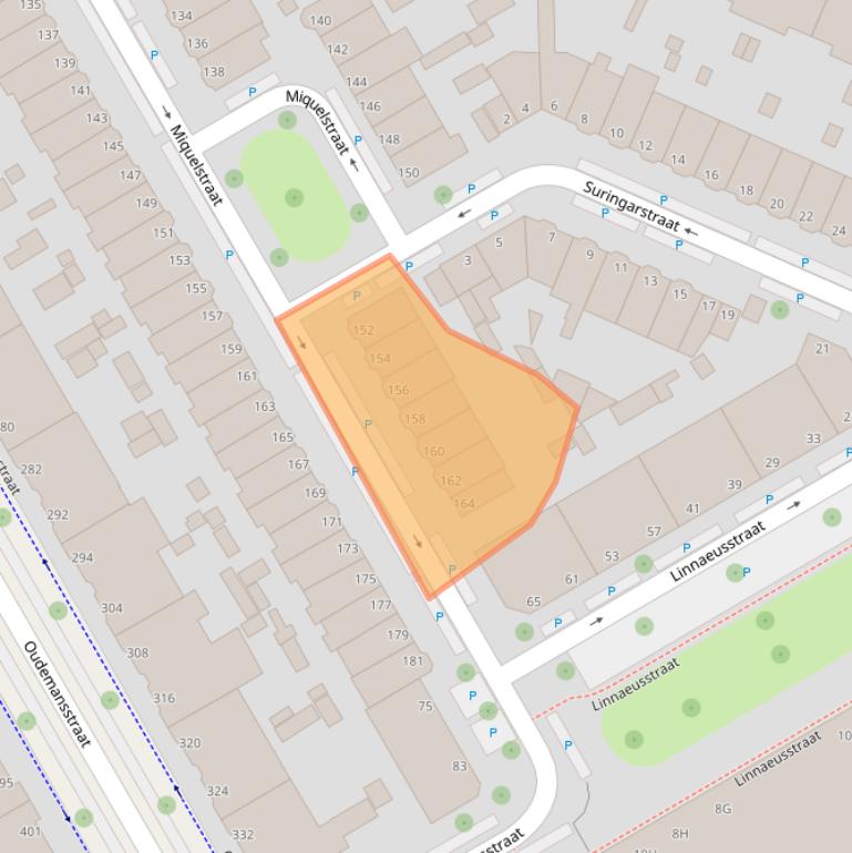 Kaart van postcodegebied 2522KW.