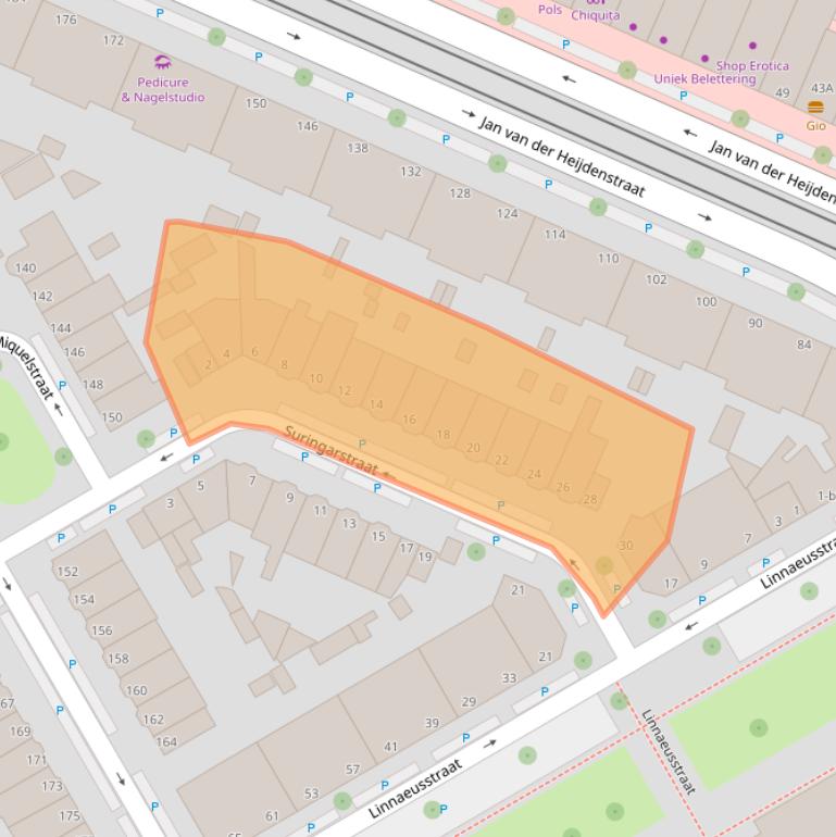 Kaart van postcodegebied 2522KZ.