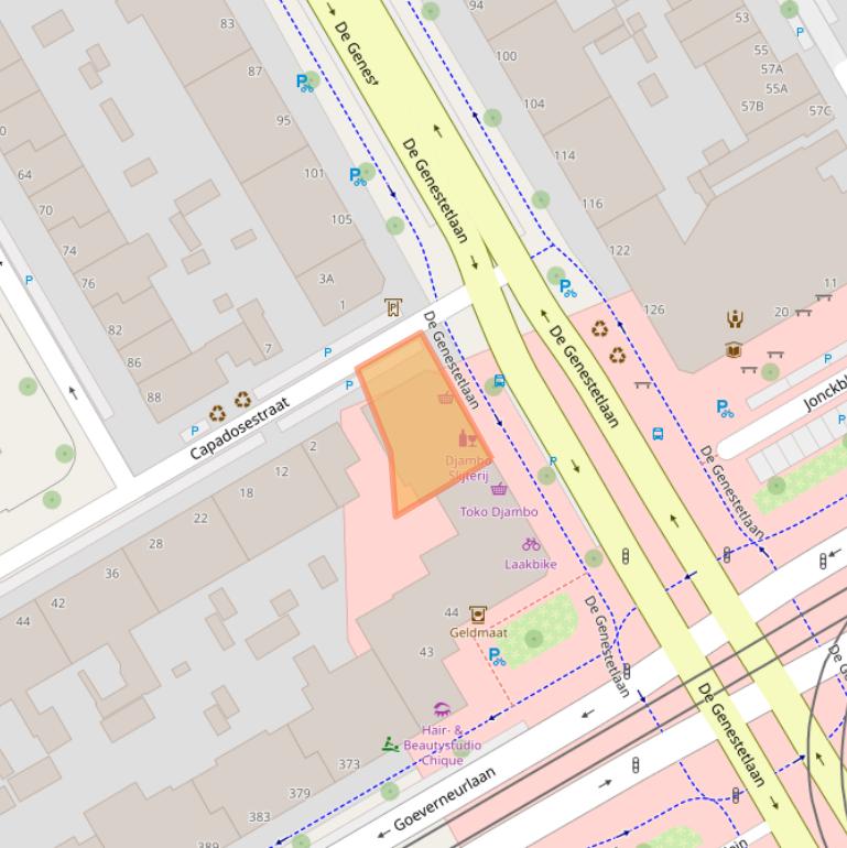 Kaart van postcodegebied 2522LD.