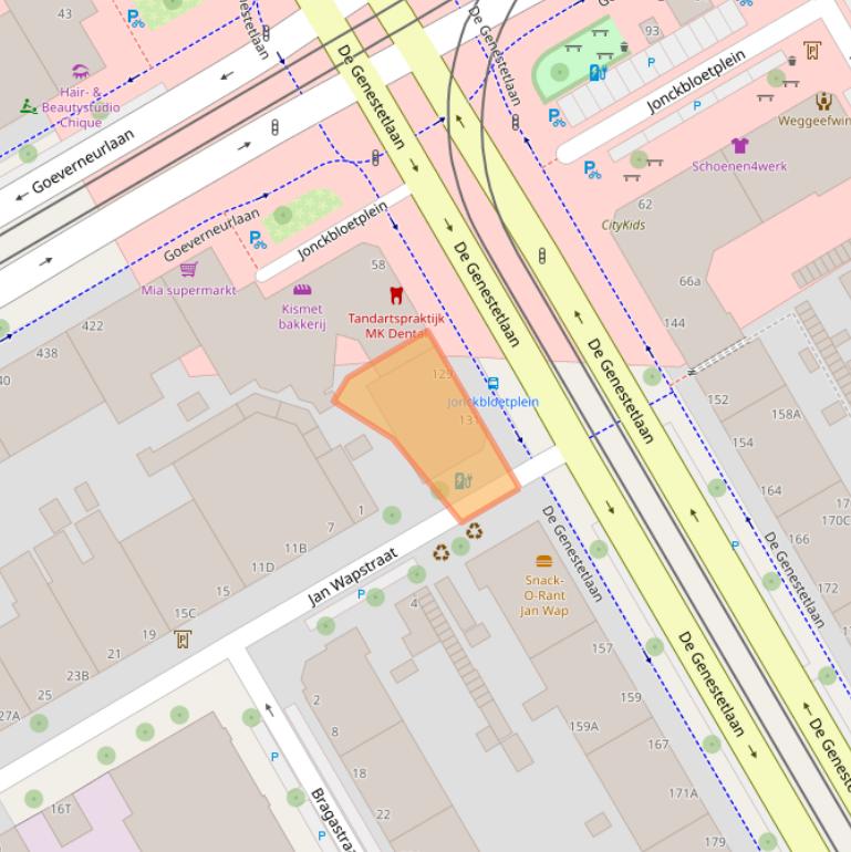 Kaart van postcodegebied 2522LE.