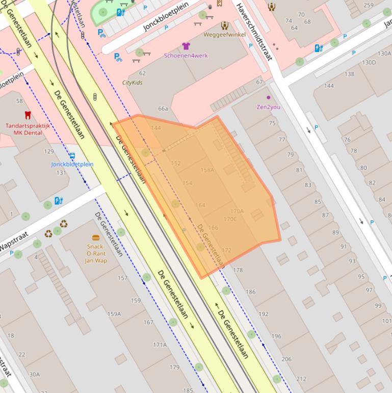 Kaart van postcodegebied 2522LS.