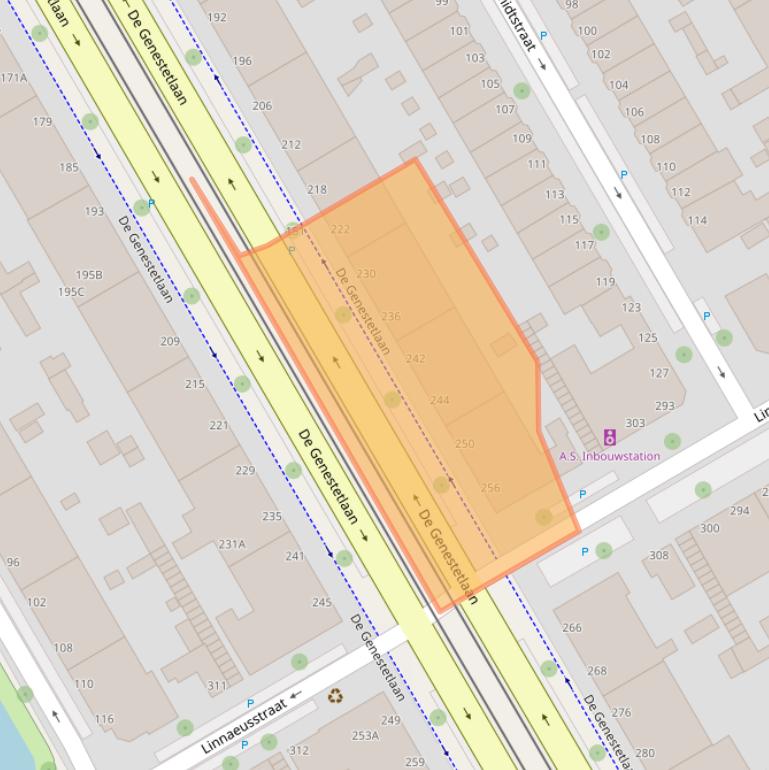 Kaart van postcodegebied 2522LV.