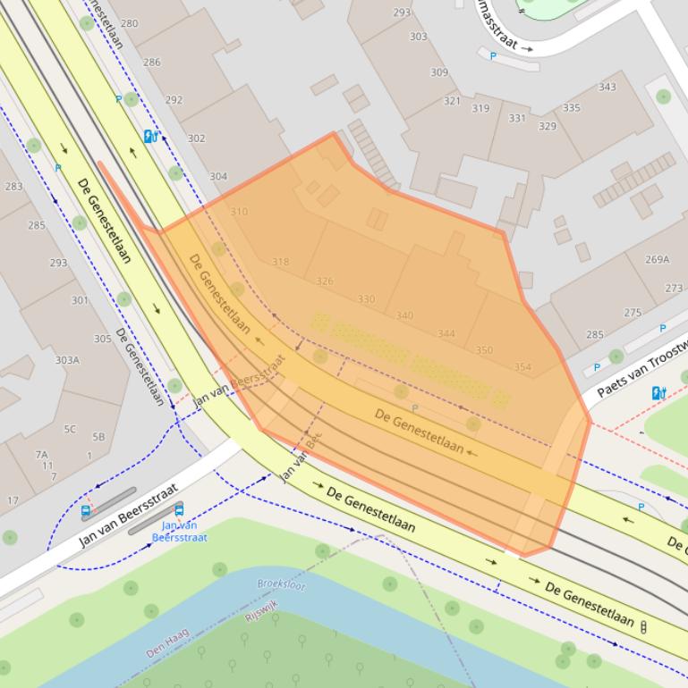 Kaart van postcodegebied 2522LX.
