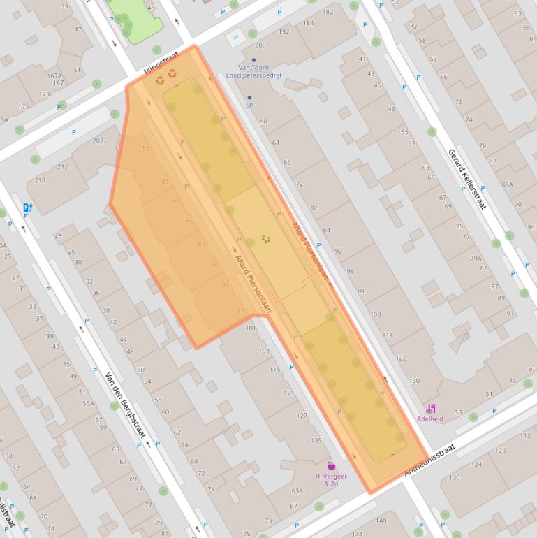 Kaart van postcodegebied 2522MG.